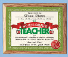 World's Greatest Teacher Personalized Printed Plaque